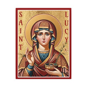 St Lucy Canvas Print: Catholic Modern Icon - Christian Religious Saint Art