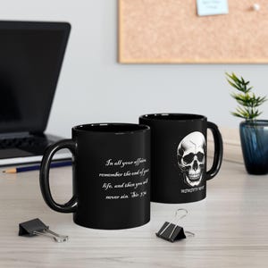Memento Mori Skull Mug: Catholic Christian Gift (11oz, 15oz)