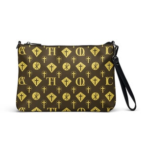 Katholisches Symbol SR Kunstleder Geldbörse, christlich Ort Crossbody Tasche, religiöse Tasche
