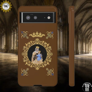 Carmelite Brown Scapular inspiriert SR Tough katholische religiöse Handy-Hülle iphone Galaxy Pixel-Geräte