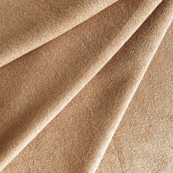 Real Wool Italian (Coating) Fabric - Camel Color Used for Winter Coats, Heavy Jackets, Capes, Shawls, Blankets, Hat, Drapery style 170