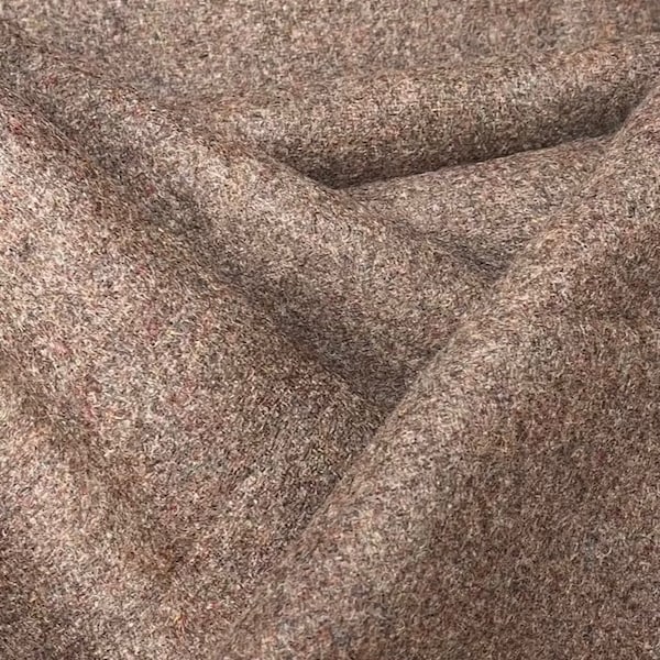 Real Wool (Coating) Italian Fabric Heather Cappuccino Color, Used for Winter Coats, Heavy Jackets, Capes, Blankets, Hat and More, style 160