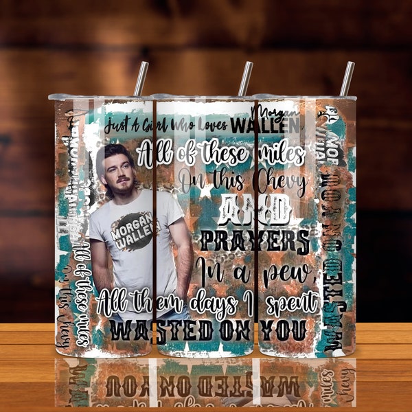 Country Singer, Morgan Wallen Tumbler Wrap for 20 Oz Skinny Tumbler PNG Sublimation Design Digital Download Tapered and Straight
