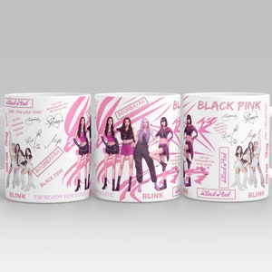 Blackpink Kpop girls band mug. Blinks fan Mug, Kpop Gift ideas, Kpop Merch, Jennie Rose Jisoo Lisa Kpop mug, Black pink sublimation mug 11Oz
