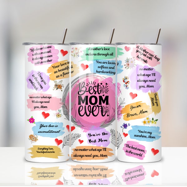 Mothers Day 20oz Skinny Tumbler Wrap, Sublimation Design, Digital Download PNG, Floral Mama Tumbler Wrap PNG, Mom Tumbler PNG, Affirmations