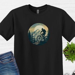 Mountain Bike Sunset T-Shirt, Mountain Biking Shirt, Mountain Biking Gift, Mountain Biking Lover Shirt, Cycling Shirt, Cycling Gift, BMX