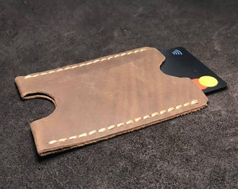 Card holder made in full grain leather