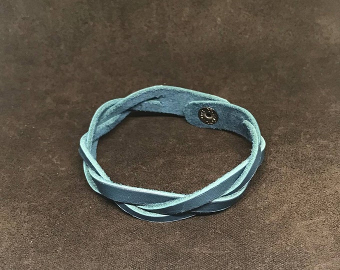 men's leather braided bracelet