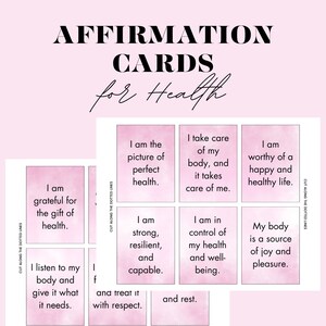 Tarjetas de Afirmación para la Salud / Tarjetas de Afirmación que Promocionan la Salud / Bienestar / Riqueza y Bienestar / Tarjetas Motivacionales / Afirmación