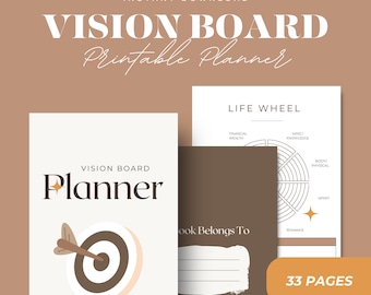 Vision Board afdrukbare planner | Droommanifestatie (digitale download)