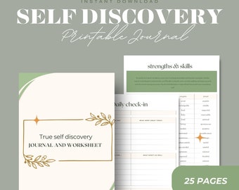 Self Discovery Printable Journal | Reflection, Self-Improvement (Digital Download)