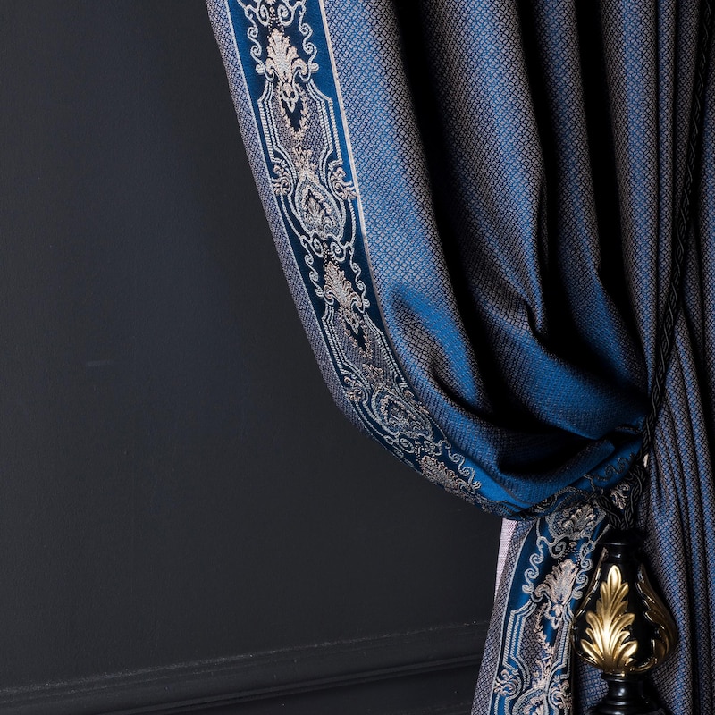 Navy Curtains - Etsy