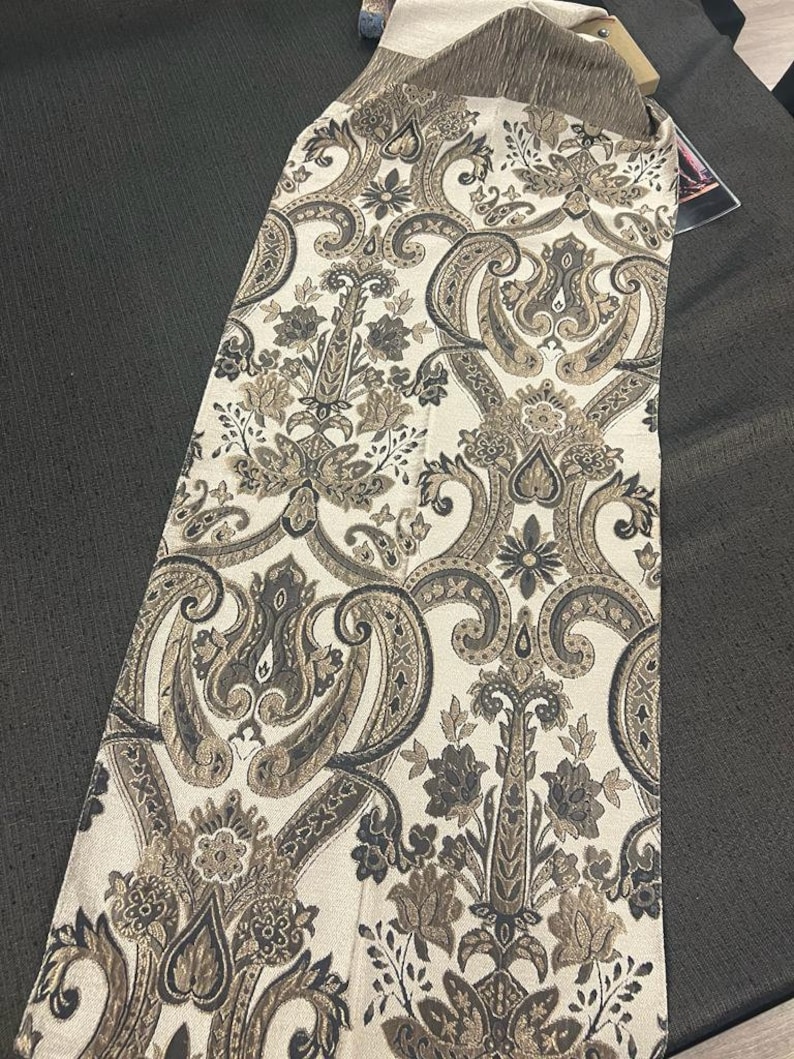 Luxury Brown Curtain Panel, Modern Black Curtain, Special Size Living Room Curtain, Patterned