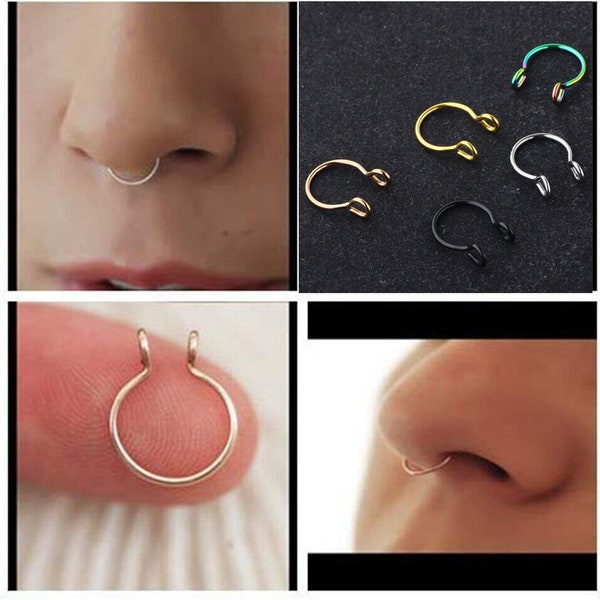 Fake Septum - Nasenring Piercing Nasenpiercing Ring Clip Ohne loch