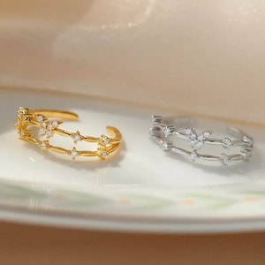 Schmetterling Ring Sterlingsilber 925 Größe veränderbar Gold & Silber Bild 3