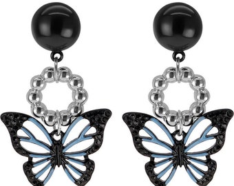 Stud earrings butterfly sterling silver 925 women's earrings