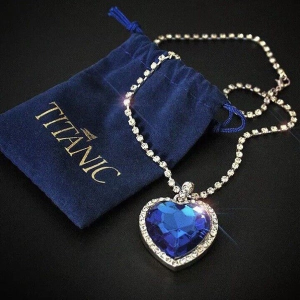 Heart necklace of the ocean chain, Titanic bag crystal necklace rhinestone.