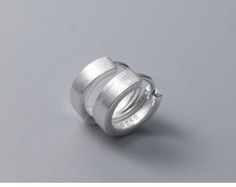 Klapp Creolen Sterling Silber 925 gebürstet 10-13-15 mm Damen Ohrringe