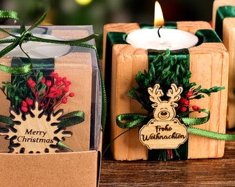 Personalized Christmas Gifts, Wooden Candle Holder, Christmas Ornaments, Christmas Home Decor, Merry Christmas, Weihnachten, Happy Holidays