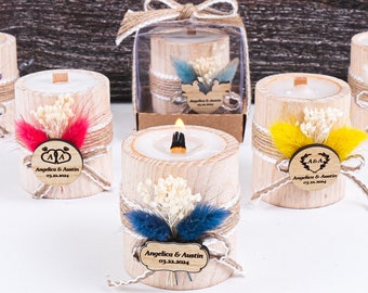 Wedding Favors for Guests in Bulk, Personalized Wooden Candle Holder, Bridal Shower Favors Tealight Holder, Rustic Wedding Party Favors Bulk