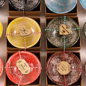 Bridal Shower Favors Bowl Cini Ceramic Handmade Gifts, Personalized Porcelain Turkish Cini Bowl, Boho Candy Favor, Wedding Favors for Guests