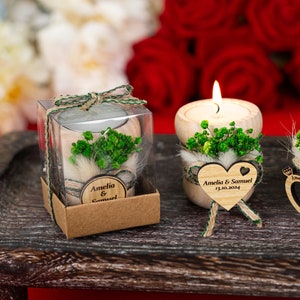 Wedding Favors for Guests in Bulk, Personalized Wooden Candle Holder, Bridal Shower Favors Tealight Holder, Rustic Wedding Party Favors Bulk