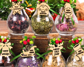 Personalized Tea Party Favors, Loose Tea Favors, Personalized Christmas Gift, Custom Noel New Year Happy Holiday Gifts, Christmas 2024 Gifts