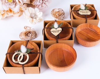 Hochzeit Gefälligkeiten für Gäste Schüssel Cini Holz handgemachte Geschenke, personalisierte Holz türkische Schüssel, rustikale Gefälligkeiten, Brautdusche Gefälligkeiten