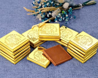 50 PCS Chocolate Wedding Favors, Wedding Chocolate, Custom Chocolate Favors, Engagement Favors, Wedding Table Favors, Wedding Guest Gifts