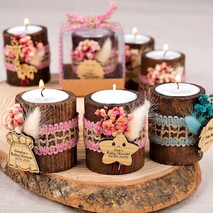 Baby Shower Favors, Wooden Candle Holder, Tealight Holder, Custom Candle Favors, Baby in Bloom, Safari Baby Shower, Baby Boy, Baby Girl