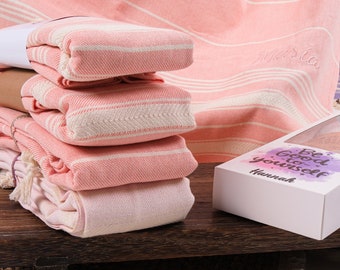 Wedding Favor for Guest Embroidery Turkish Towel, Personalized Beach Towel, Bridesmaid Party Gift, Summer Towel for Girl,Bridal Shower Favor