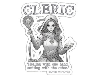 DND Dungeons & Dragons Cleric class character | Vinyl Kiss-Cut Stickers