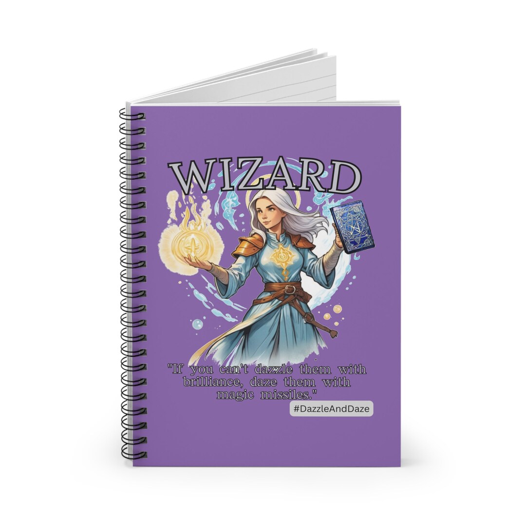 DND Unique D&D Wizard Class Magic Missile Spiral Notebook Ruled Line Etsy