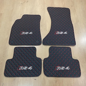 Luxury Leather Car Mats for A4 Allroad 2008-2016 B8.5 , Set of 4 , Made to Order