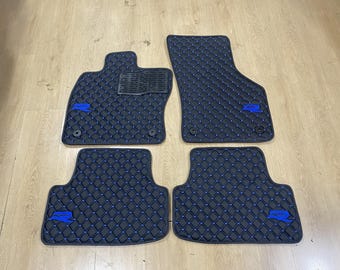 Luxury Leather Car Mats for Golf 8 2021-2026 R , Set of 4 , Made to Order