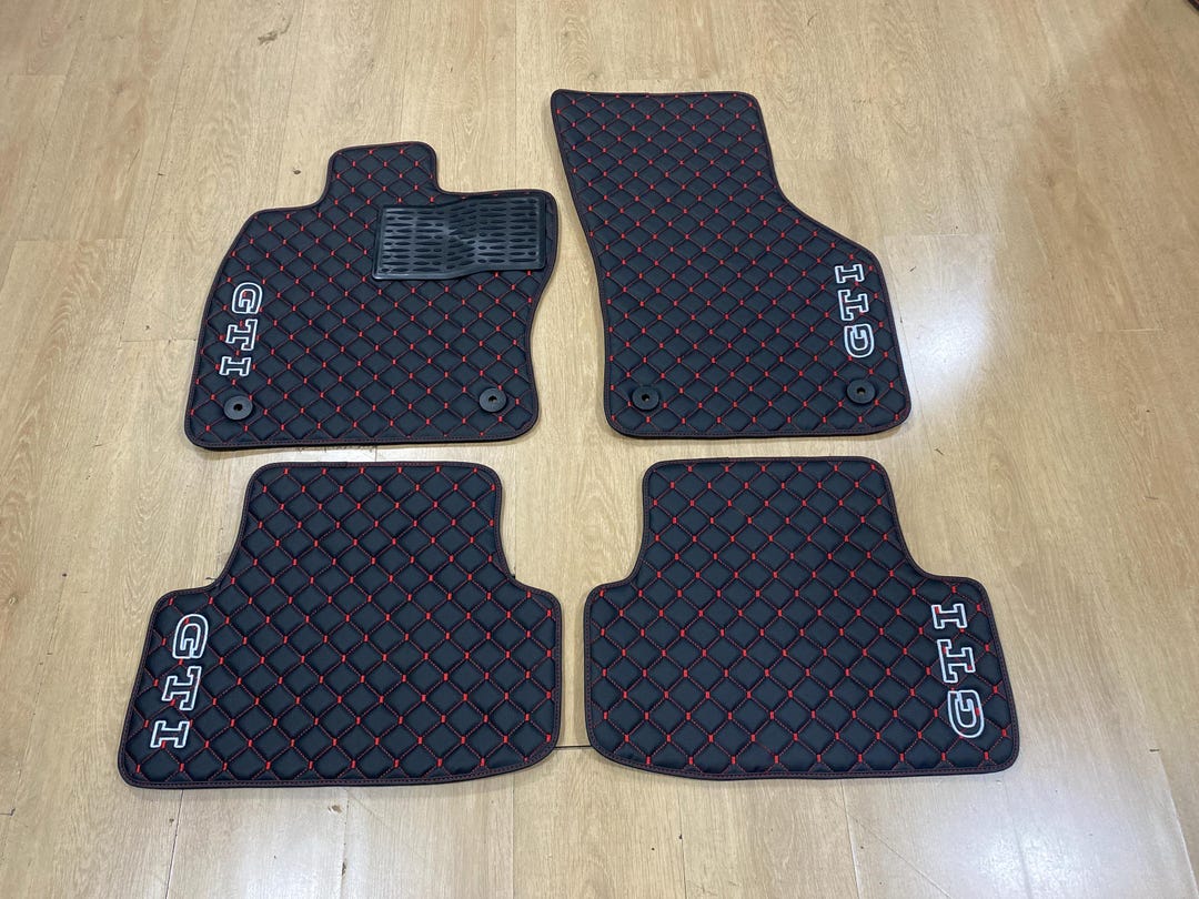 Mk8 R Mat Luxury Leather Car Mats for Golf Mk8 2021-2025 GTI, Set of 4 , Made to ...