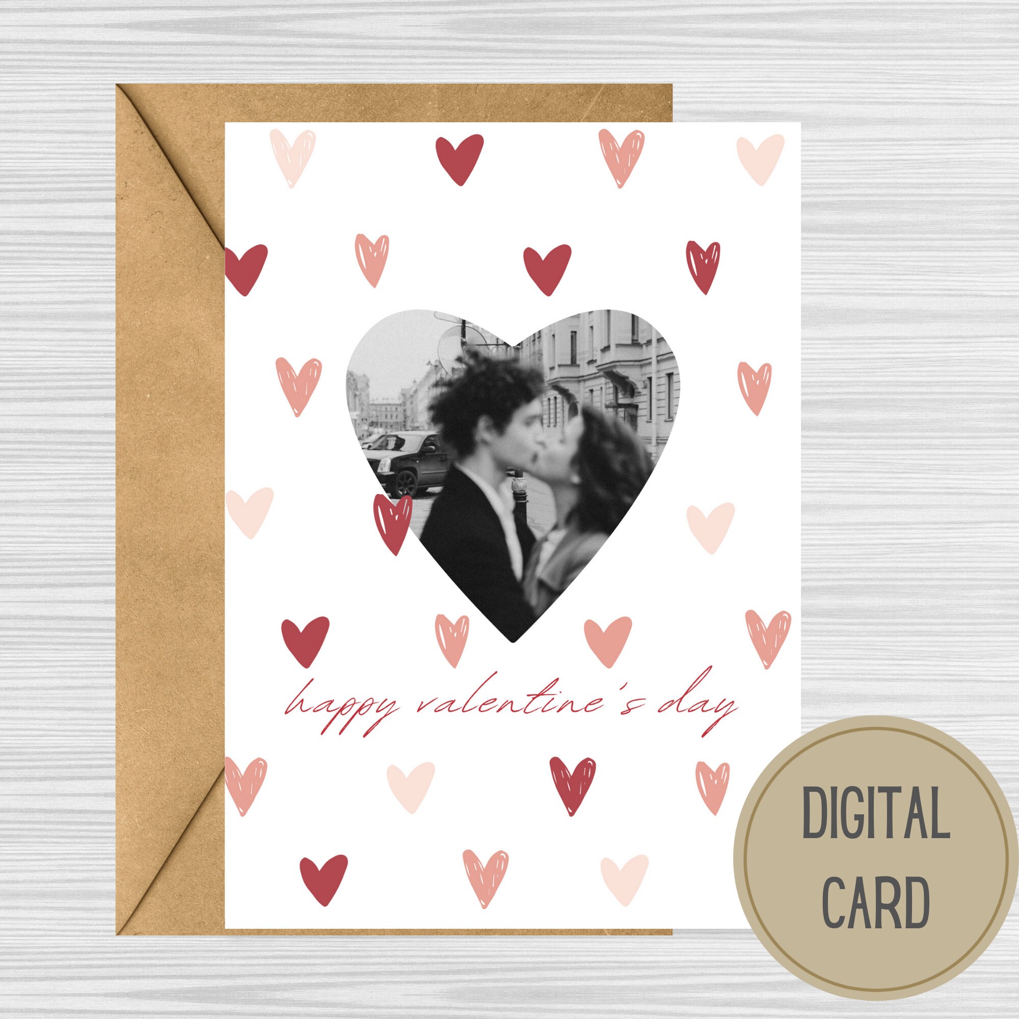 Editable Photo Valentine's Day Card Template, Editable Valentine's Day ...