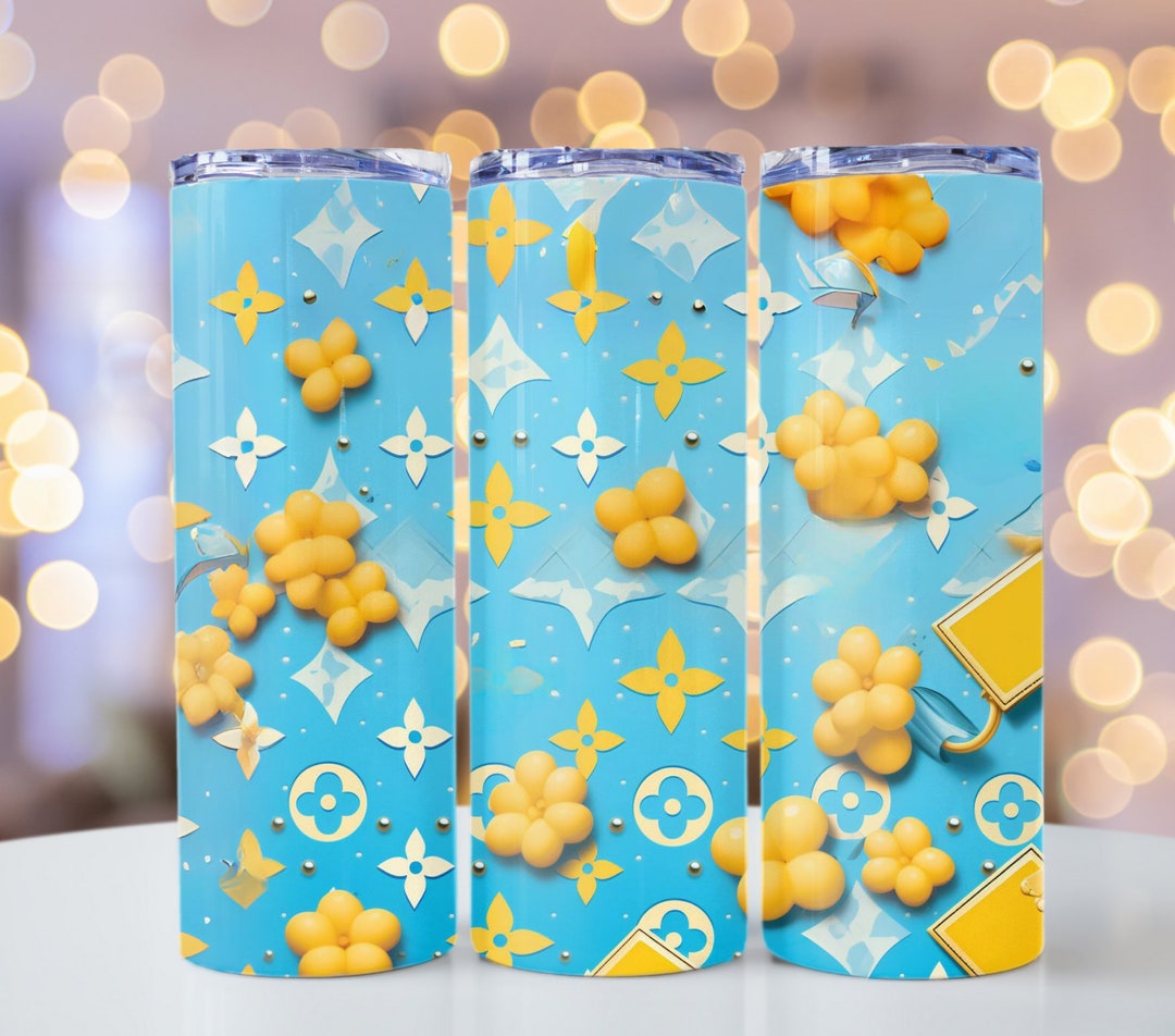 1png Blue Yellow Glitter Logo Fashion Tumbler Pattern Luxury Template