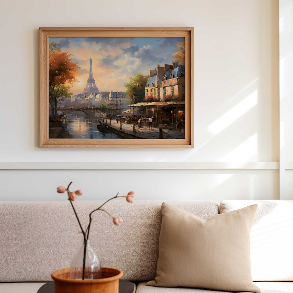 Oil Painting Paris Painting Vintage Painting France Wall Art Print