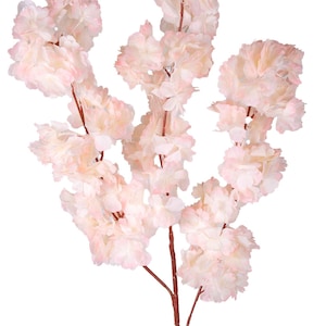 Salmon Pink Cherry Blossom Branch: 95cm Faux Spring Floral Stem