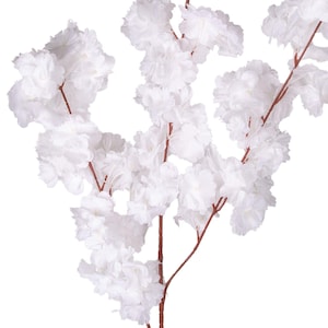 White Sakura Cherry Blossom Branch: 95cm Faux Floral Stem