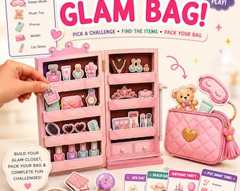 Mon dressing glamour : jeu d'imitation à imprimer | Activité de dressing de poupée en papier | Organisateur de déguisements | Livre d'activités de motricité fine (PDF) pour enfants