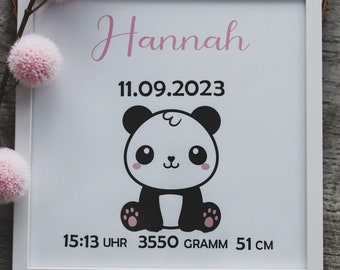 Personalisierter Bilderrahmen mit Geburtsdaten, Baby, Kind, Foto für die Wand, Wohndekoration, Kinderzimmer, Babygeschenk, Geschenk Taufe