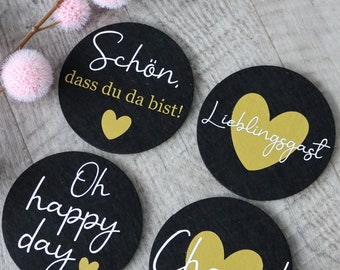 4 Untersetzer Filz, handgefertigt, handmade, Geschenk, Muttertag, Weihnachtsgeschenk, home, für Getränke, Willkommensgeschenk, Besuch