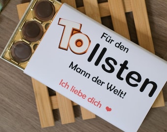 Schokoladen Geschenk für Mann und Frau, Männertag, Frauentag, Valentinstag, Geschenk , Dankegeschenk, Hochzeitstag, liebe,ehe, tollster Mann