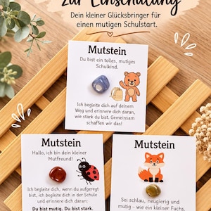 Courage stone for schoolchildren, encouragement for students, lucky charm, gift idea for starting school, 1st grade, small gifts for starting school, school cone