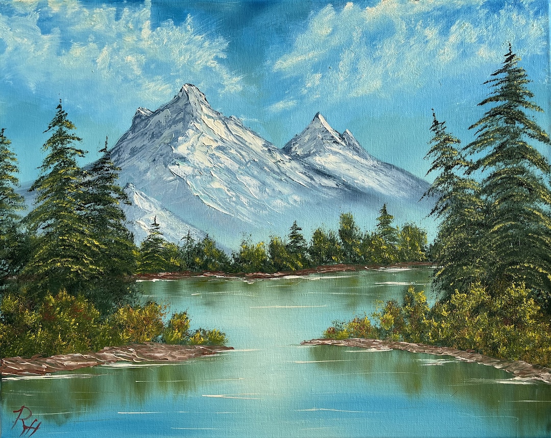 16x20 Oil Painting on Canvas - Mountain Lake 2 - Original Painting ...