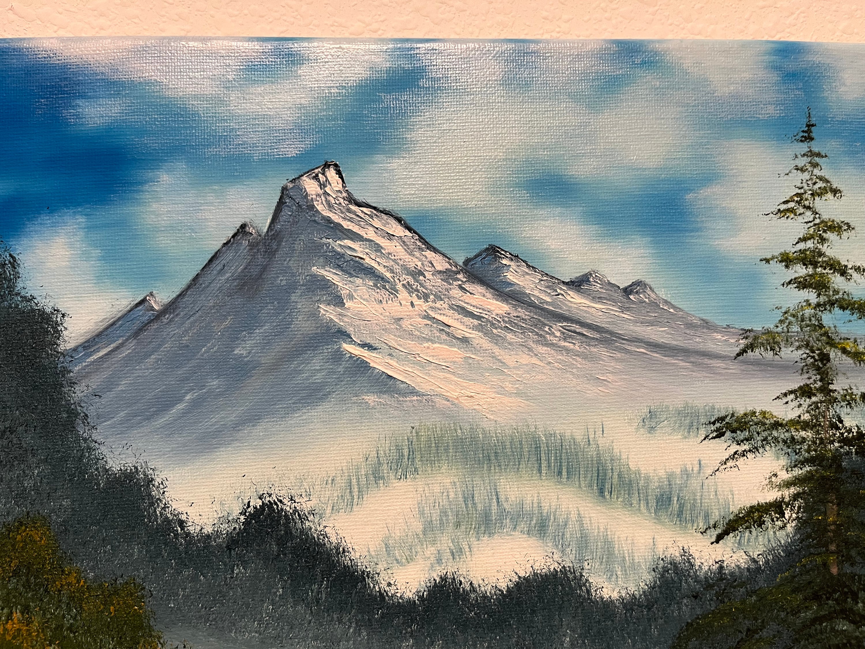 16x20 Oil Painting on Canvas - Mountain Lake Falls - Original Painting ...