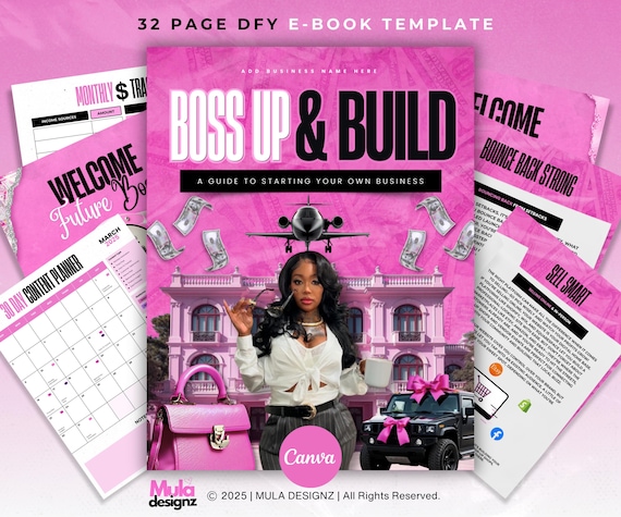 PLR EBook Template Canva: 32 Page DIY Digital Product (Resell Rights Included)