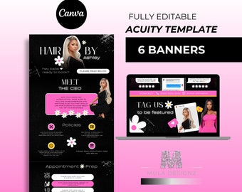 Acuity Scheduling Template: DIY Acuity Booking Site for Hair, Makeup, Lashes (Canva Template)
